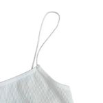 ZARA  White Ribbed Spaghetti Straps Womens Tank Top Cropped Boxy SZ XS # 1183 Photo 2