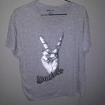 On Fire  3X Kindness Short Sleeved Top in Gray White Photo 0