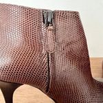 Balenciaga Embossed Leather Stilettos Ankle Boots Brown Women's Size 36.5 / 6 Photo 4