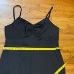 Melrose and Market Women’s Large Black Satin Spaghetti Strap. Midi Dress Party Photo 5