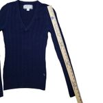 Vtg American Eagle Sweater Womens L Blue V Neck Cable Knit Fitted Bella Swan Y2K Size L Photo 3