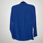 Vince ‎ 100% Silk Navy Long Sleeve Tunic Top Blouse Size 4 Corporate Office Chic Photo 5