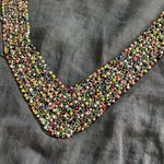 Lina Tomei linen dress Beaded neckline Light navy toward cornflower Size M Size M Photo 2