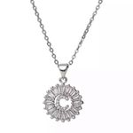 Initial “C” Rhinestone Charm Necklace Silver Photo 0