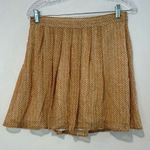 Old Navy  Women’s Skirt Mustard Yellow White Herringbone Print Size Small Photo 0