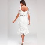 Lulus Elegant Briarwood White Lace Ruffled Midi Dress Size M Photo 5