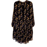 Aritzia LE FOU BY WILFRED  Leman Dress Dark Floral Size 2 90s Ruffle Photo 2