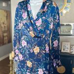 Lost + Wander  Blue Floral Deep V-Neck Plunge Dress in Size Small - Women’s Photo 4