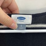 Old Navy Old Navy women's black white striped v-neck knit cotton blend sweater casual L Photo 2