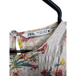 ZARA Floral Patterned Tiered Babydoll Long Sleeve Mini Dress Photo 2