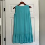 Super Cute Embroidered Dress with Ruffle Bottom Excellent Condition Green Photo 9