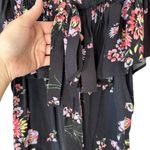 Jill Stuart Black & Pink Floral Off Shoulder Ruffled Knee Length Dress Size 2 Photo 5