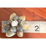 Vintage Cowrie Shell Cluster Clip On Earrings Estate Vacation Beach Retro Estate Gray Photo 4