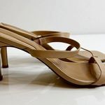 Jaggar The Label Square Toe Heels Two Strap Leather Nude Tan Women's 38 US 7 Photo 3