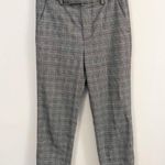 ZARA  Woman Plaid Dress Pants Cuffed Hem Size 4 Gray Faux Pockets Cropped Fit Photo 0