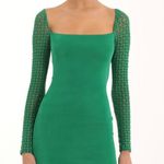 Lucy in the Sky Giulia Glitter Diamond Long Sleeve Dress in Green Photo 0