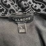 Talbots ‎ Black Velvet Burnout Damask Tie Sleeve Witchy Whimsigoth Top Photo 5