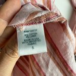 Xirena Striped Button Down Shirt Pink Gold Metallic Size Sm Boho Coastal Preppy Photo 5