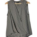 Rag and Bone Victor Black & White Stripe Sleeveless Silk Chiffon Blouse S Photo 3