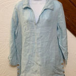 St. Tropez St tropes side buttons linen shirt L Photo 0