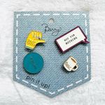 Berry Pin It Up Enamel Pin Set of 4 Blue Photo 0