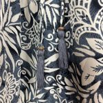 Paani Dress Floral Ruffle Tassel Tie Neck Tiered Sleeveless Size Medium Blue Photo 3