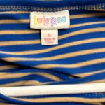 LuLaRoe Women's  Striped Blue Yellow/GOLD Hi-Low Carly Dress Size Small EUC #2362 Photo 2