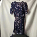 Motherhood Maternity WO SIZE LARGE WRAP DRESS NAVY W/ SALMON AND CREAM DESIGN Photo 8