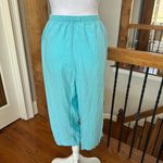 Fresh Produce Light Blue Aqua Turquoise Cropped Capri Pants cotton linen L Photo 1