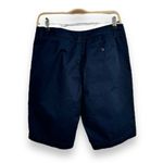 Lands' End  Women's Classic Chino Shorts Size 8 Navy Blue Preppy Long Shorts Photo 1