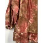 Tru Luxe Women's Tie Dye Linen Blend 3/4 Sleeve Tunic Top Red Brown Size Large Photo 5
