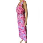 Sag Harbor Vintage 90s Pink Cottagecore Boho Tropical Floral Button Up Max Dress Photo 3