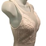 Lulus  Coquina White Bandage Mini Dress Sz. S Crochet Detail Low Back Knit Sexy Photo 5