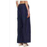 STAUD  Navy Blue Camila Trousers Lounge Pants Cargo Wide Leg Loose Pockets US 2 Photo 2