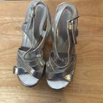 Cato Metallic Silver Snakeskin Wedges size 8.5 Photo 1