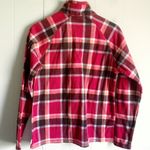 Eddie Bauer Red Plaid Ultra Soft Fleece 1/4 Zip Long Sleeve Pullover Top XS Photo 2