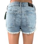 H&M NEW Divided Blue Medium Wash Mid Rise Frayed Raw Hem Denim Jeans Shorts 8 Photo 2