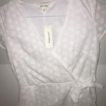 Miami White Francesca’s Eyelet Wrap Dress Photo 1