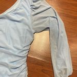 SheIn  SXY One Shoulder Bishop Sleeve Ruched Mesh Bodycon Dress size Med Photo 6