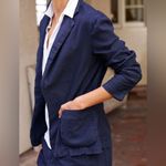 Frank & Eileen  DUBLIN Navy Italian Performance Linen Tailored Blazer Size Small Photo 3