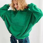 Aerie  Green Sherpa Patchwork Hoodie Photo 0