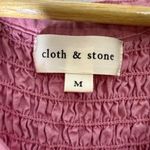 Cloth & Stone  Pink Flutter Sleeve Smocked Top Size Medium Photo 2