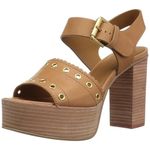 See By Chloe Nora Leather Ankle Strap Platform Heeled Sandals Brown Women's 38/8 Photo 1