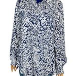 Lilly Pulitzer Sea View Peacock Button Down Shirt Size XL New White/Navy Photo 0