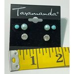 Taramanda‎ Trio Earring Set CZ Studs Tiny Stud Blue Blue Photo 5