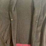 Misook ‎ Women's Colorblock Diamond Cardigan Sweater Black Geometric Long Line S Photo 5