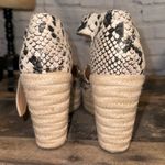 Nine West Women's Adell Espadrille Wedge Sandal Sz 7 Faux Snake Skin Open Toe Photo 1