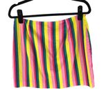 Staud Mini Skirt Striped Rainbow Colorful Cotton Stretch 10 Pink Photo 2