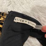 Alice + Olivia Inka Sequin Zebra Print Choker Mini Dress in Black Gold Size 0 Photo 8