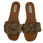 Steve Madden Adore Rhinestone Knot Front Slide Sandal Metallic Braided Size 8 Photo 2